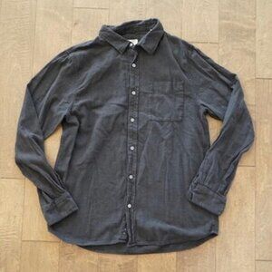 Buck Mason Long Sleeve Button Up Shirt Black Mens Size Large